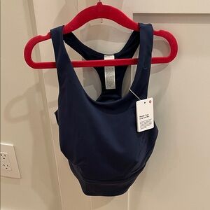 Lululemon Navy Blue Wunder Train Long Line Sports Bra